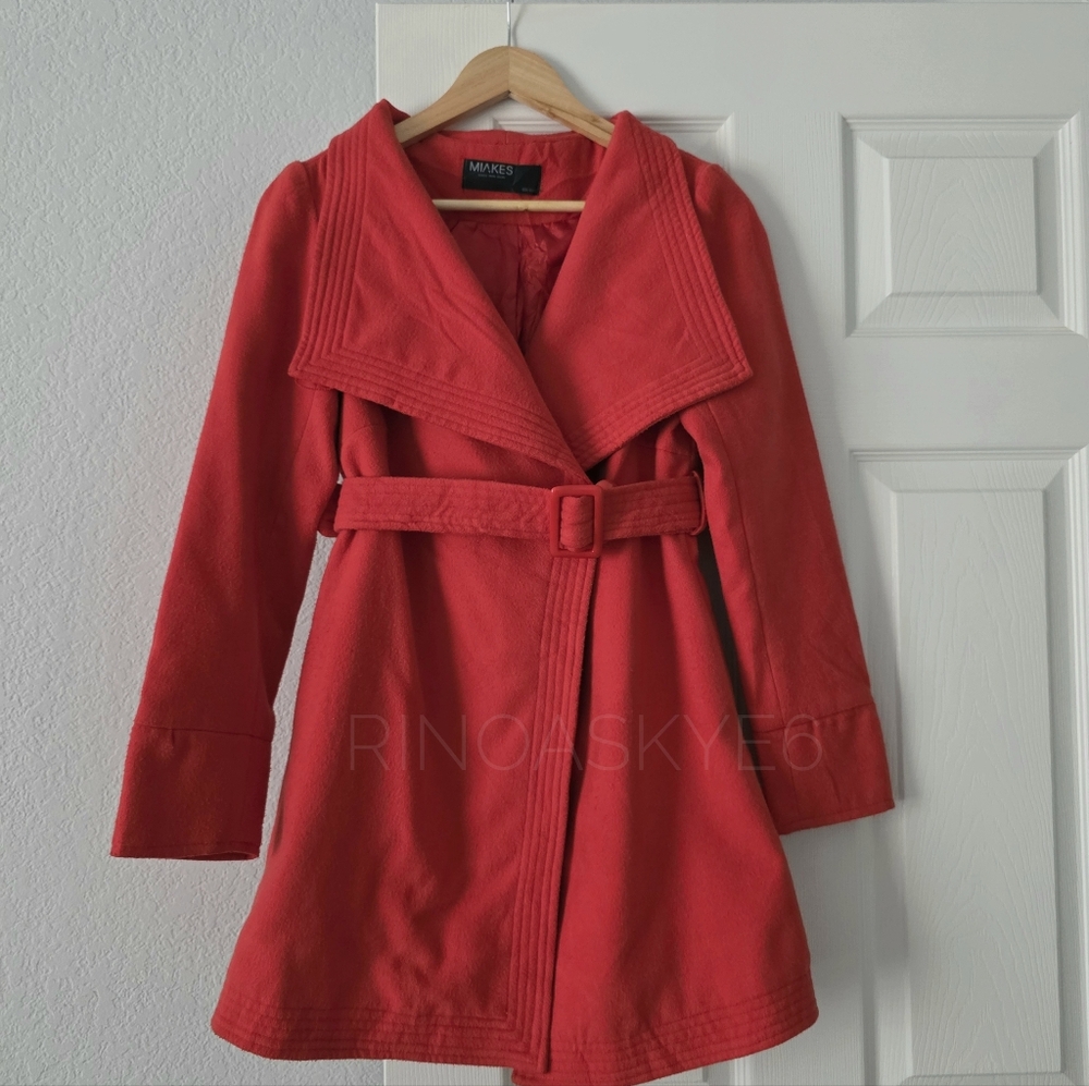 Women's Red Belted Coat S/M